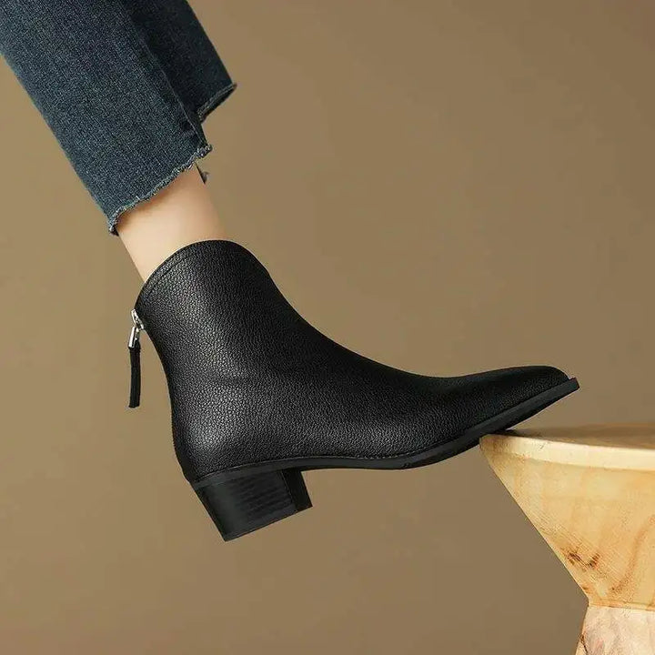 Women's Ankle Boots Slip-On Pointed Heel Design Casual Footwear