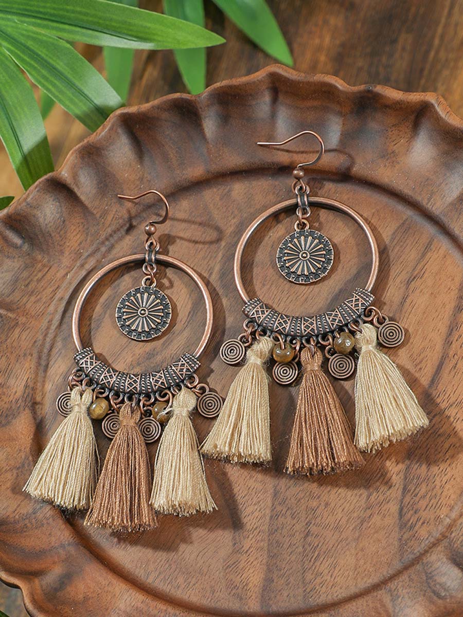 Isabella Bohemian Tassel Necklace Earrings Set