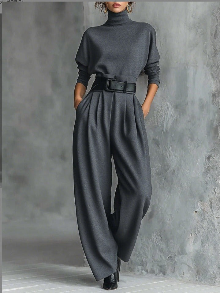JULIET -Turtleneck & Straight Leg Pants Set