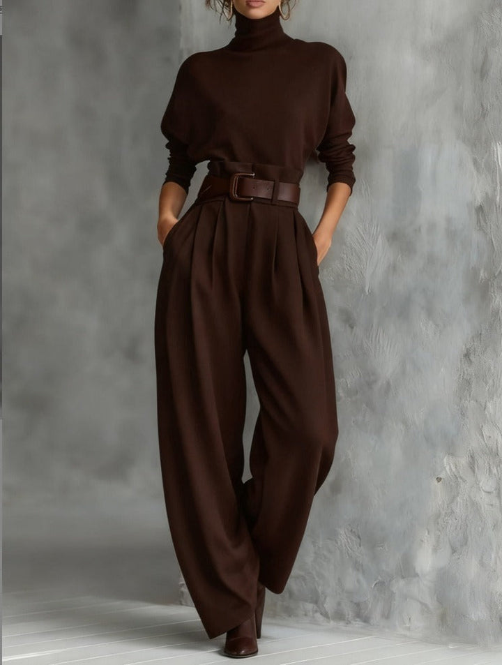 JULIET -Turtleneck & Straight Leg Pants Set