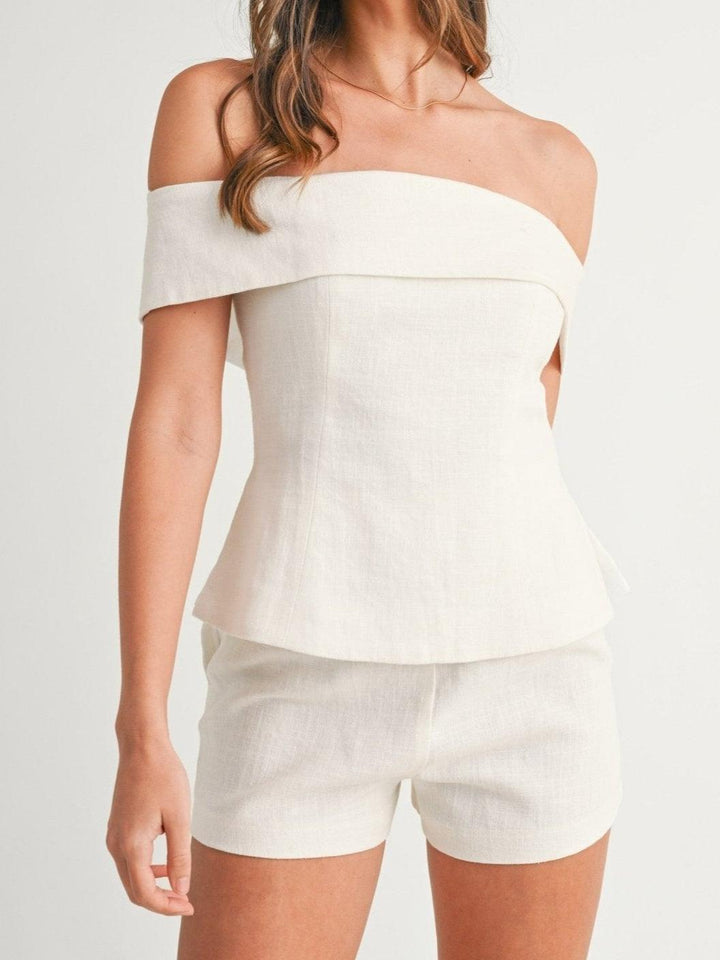 Liam White Cotton and Linen Two-piece Suit