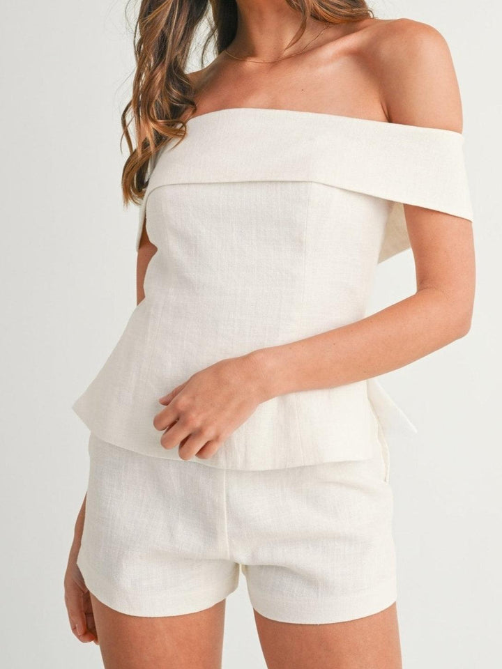 Liam White Cotton and Linen Two-piece Suit