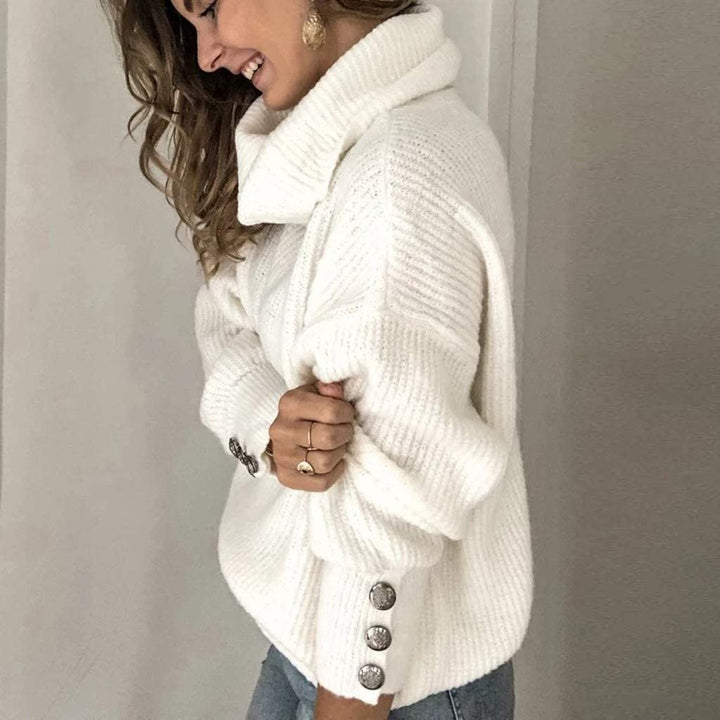 Women's Fine Knit Turtleneck Sweater – Lightweight High Neck Pullover