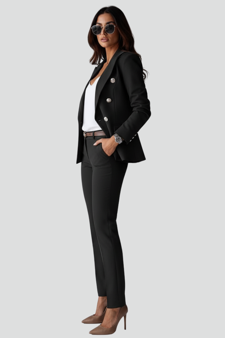 Sydney | Double-Breasted Blazer and Straight Leg Trouser Set for Women