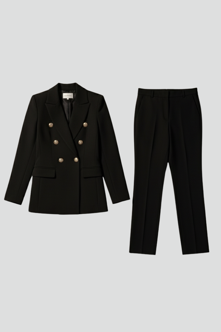 Sydney | Double-Breasted Blazer and Straight Leg Trouser Set for Women