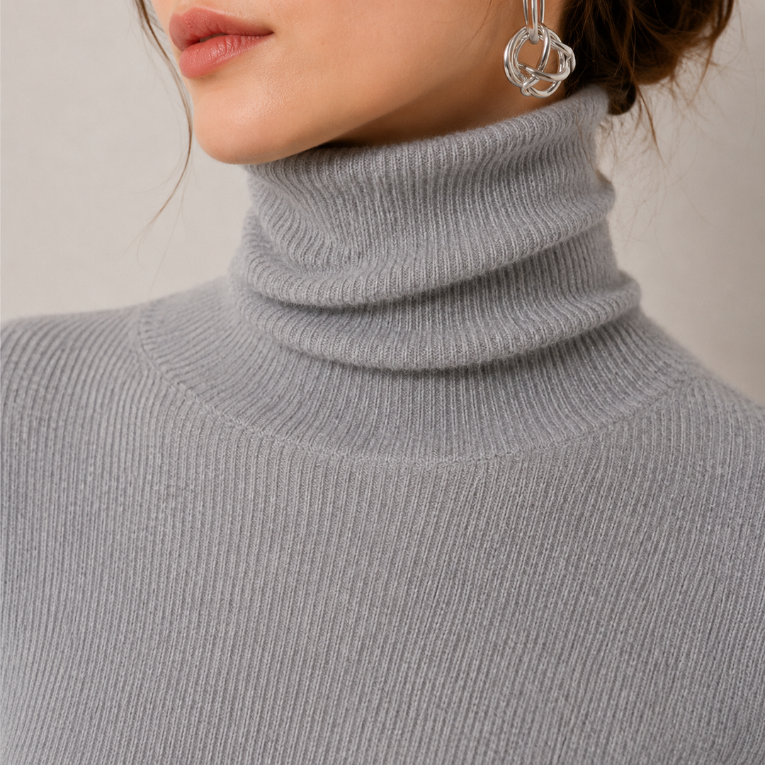 Women's Turtleneck Sweater Ribbed Knit Long Sleeve Slim Fit Pullover Winter