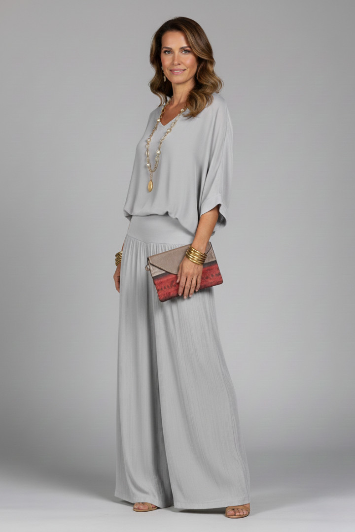 Florencia | Wide-Leg Chiffon Set for Women