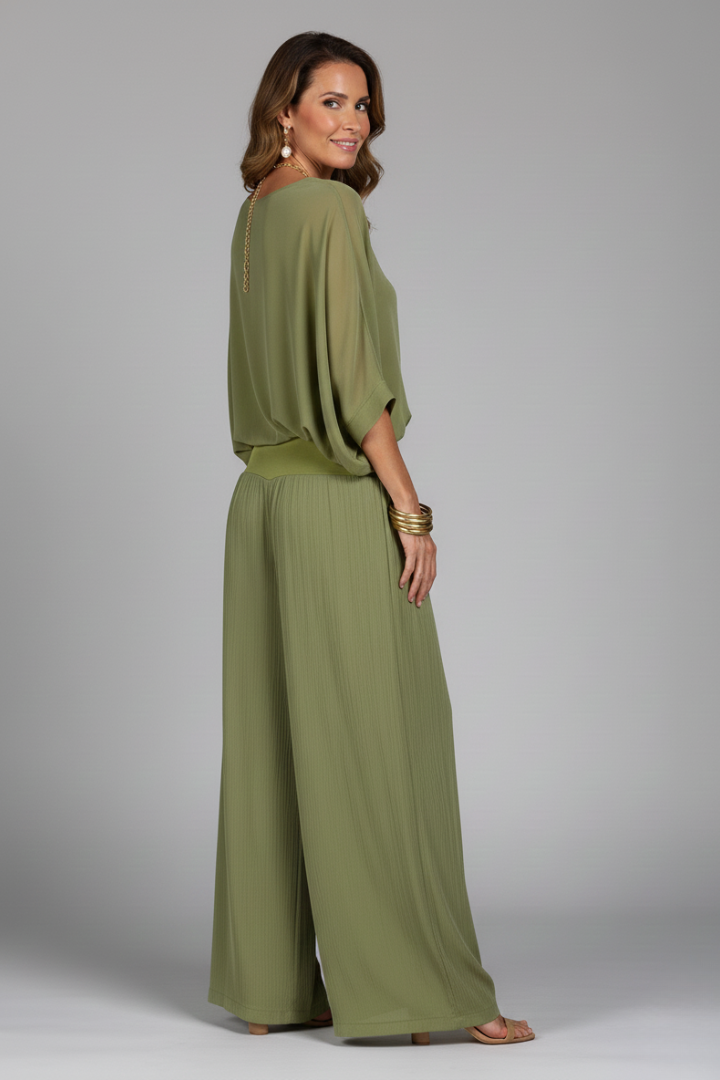 Florencia | Wide-Leg Chiffon Set for Women
