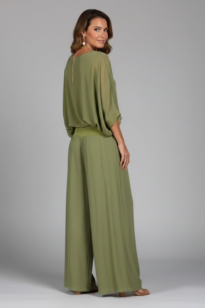 Florencia | Wide-Leg Chiffon Set for Women