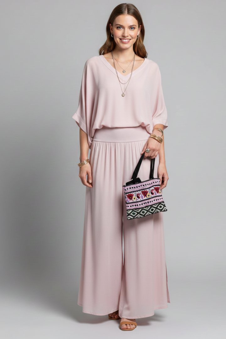 Florencia | Wide-Leg Chiffon Set for Women