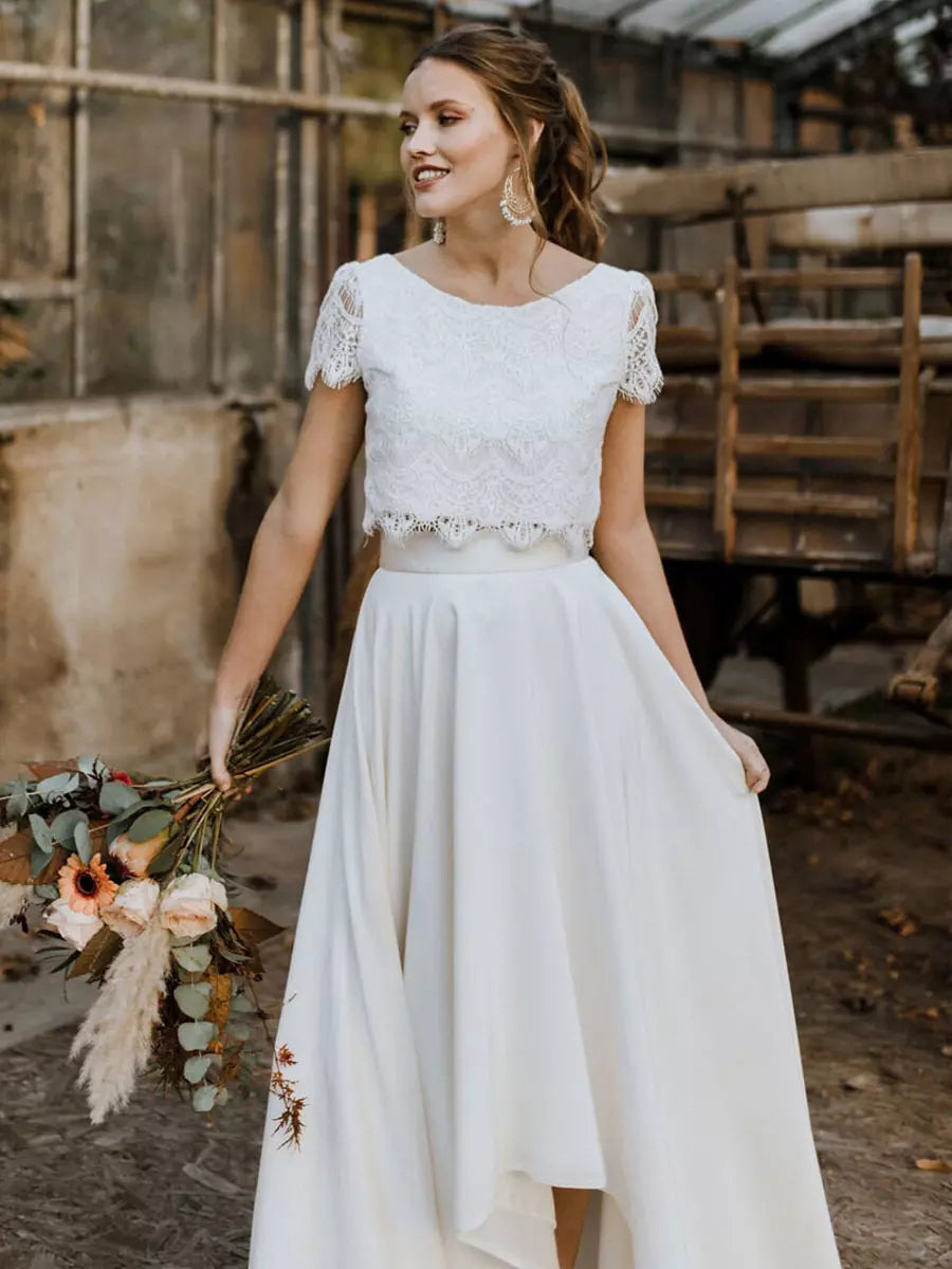 Dahlia | Lace Maxi Dress Set with Short Sleeves for Women