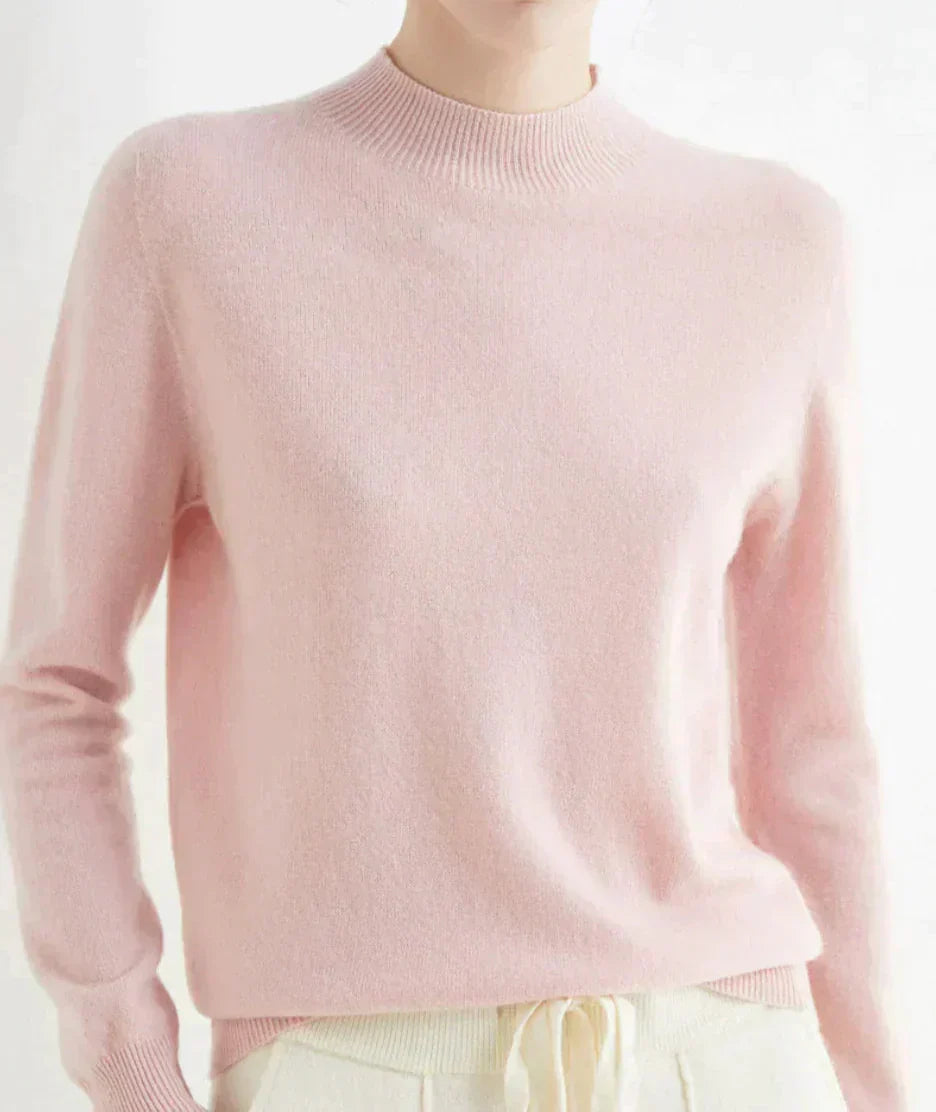 Women's Cashmere Mock Neck Sweater Long Sleeve Knit Pullover Winter