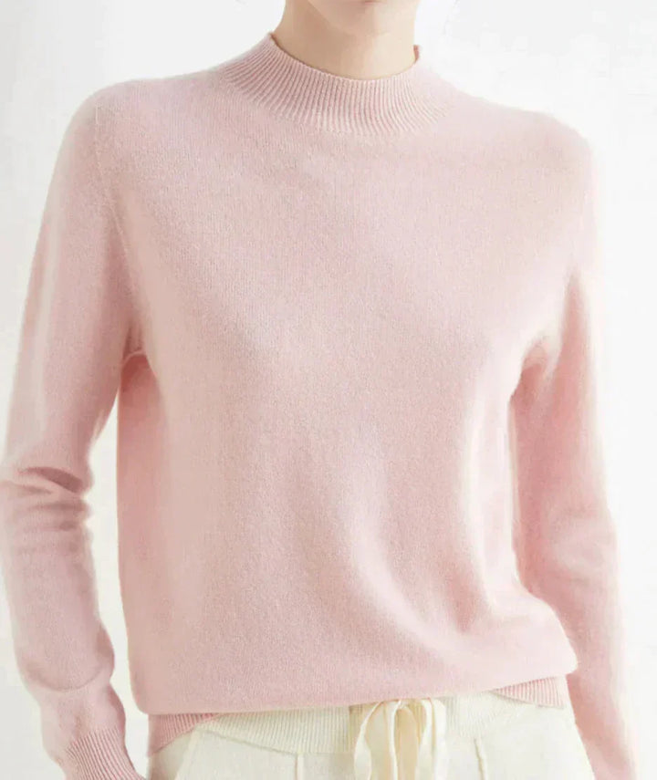 Women's Cashmere Mock Neck Sweater Long Sleeve Knit Pullover Winter