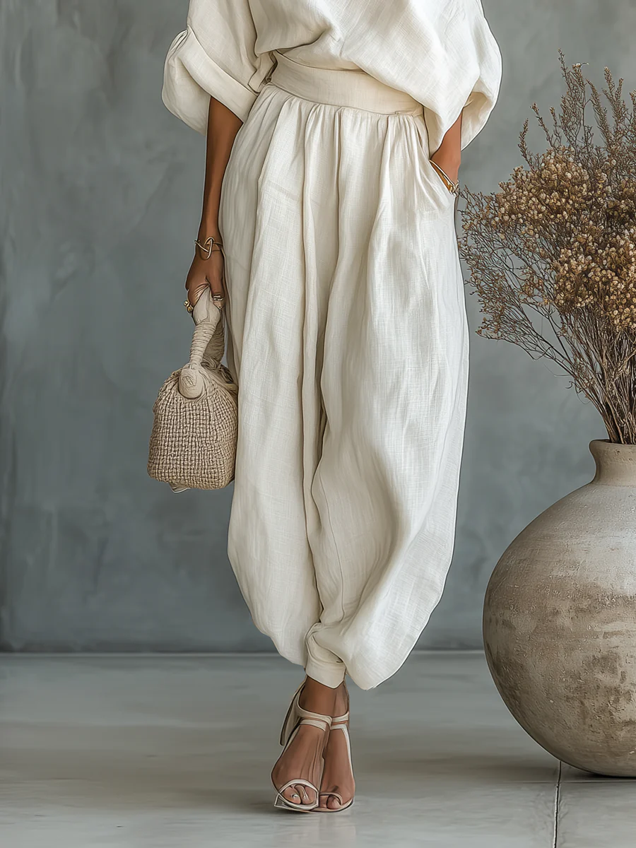 Sophie Off-shoulder Top and Tapered Pants Set