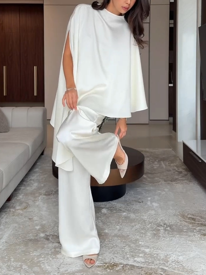 Samantha Satin Top and Pants Set
