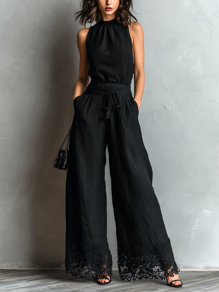 Lila Halter Neck Vest Set