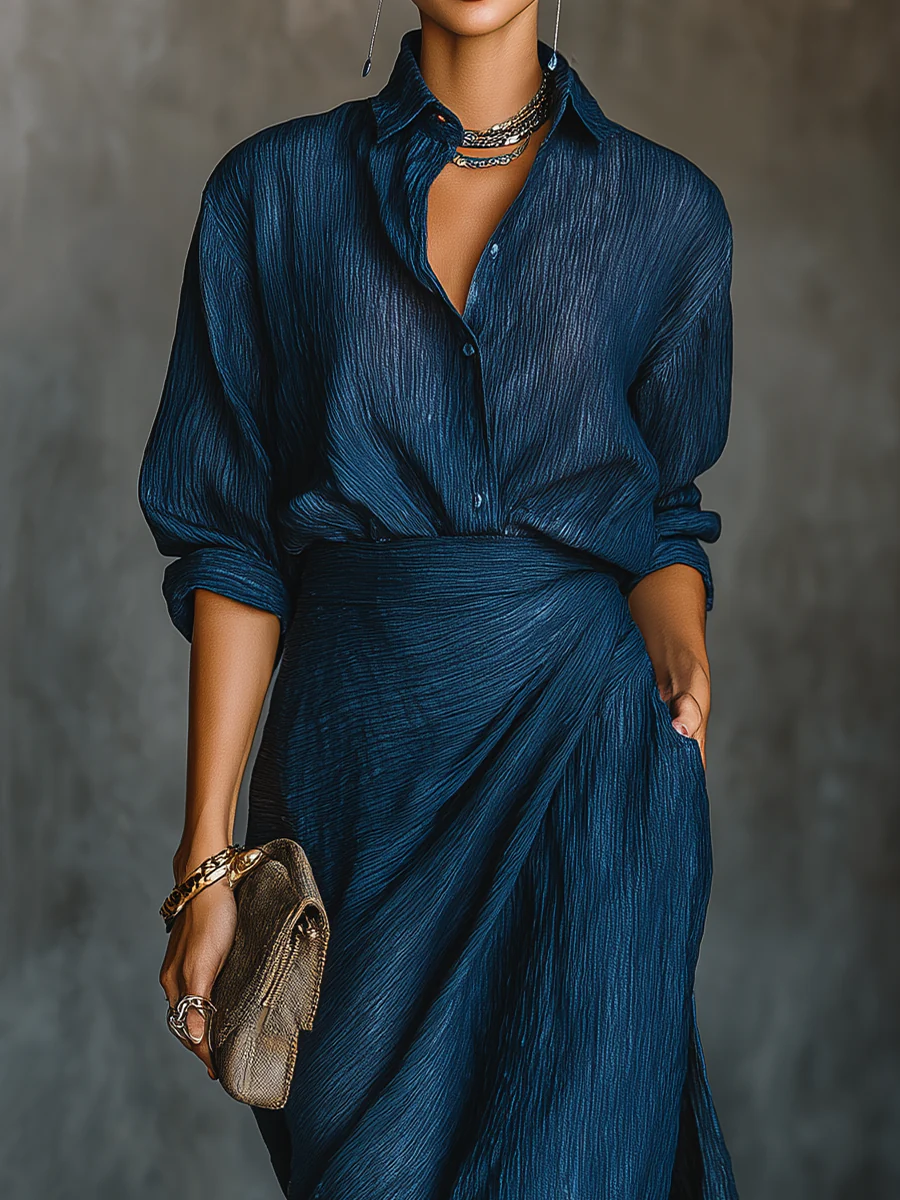 Stella | Button-Down Wrap Maxi Set for Women