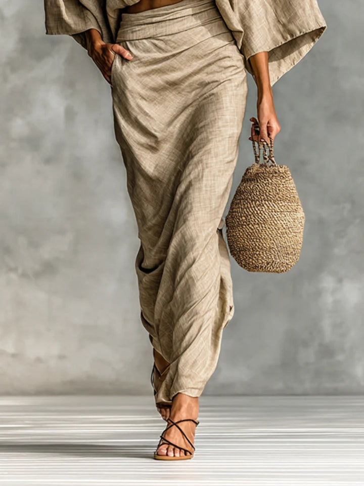 Lina Bat Sleeve Long Skirt Set