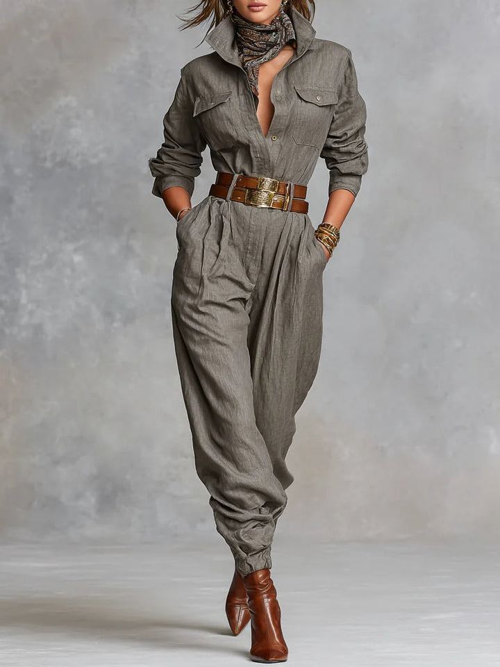 Liam Cotton and Linen Jumpsuit