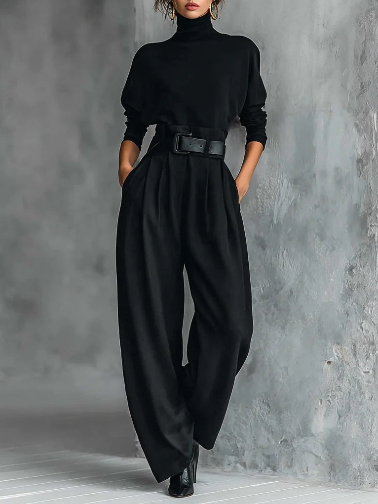 Lisa | High-Neck Wide Leg Jumpsuit Set for Women