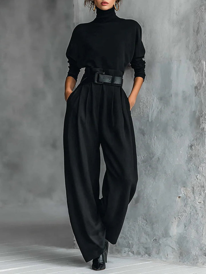 Lisa | High-Neck Wide Leg Jumpsuit Set for Women