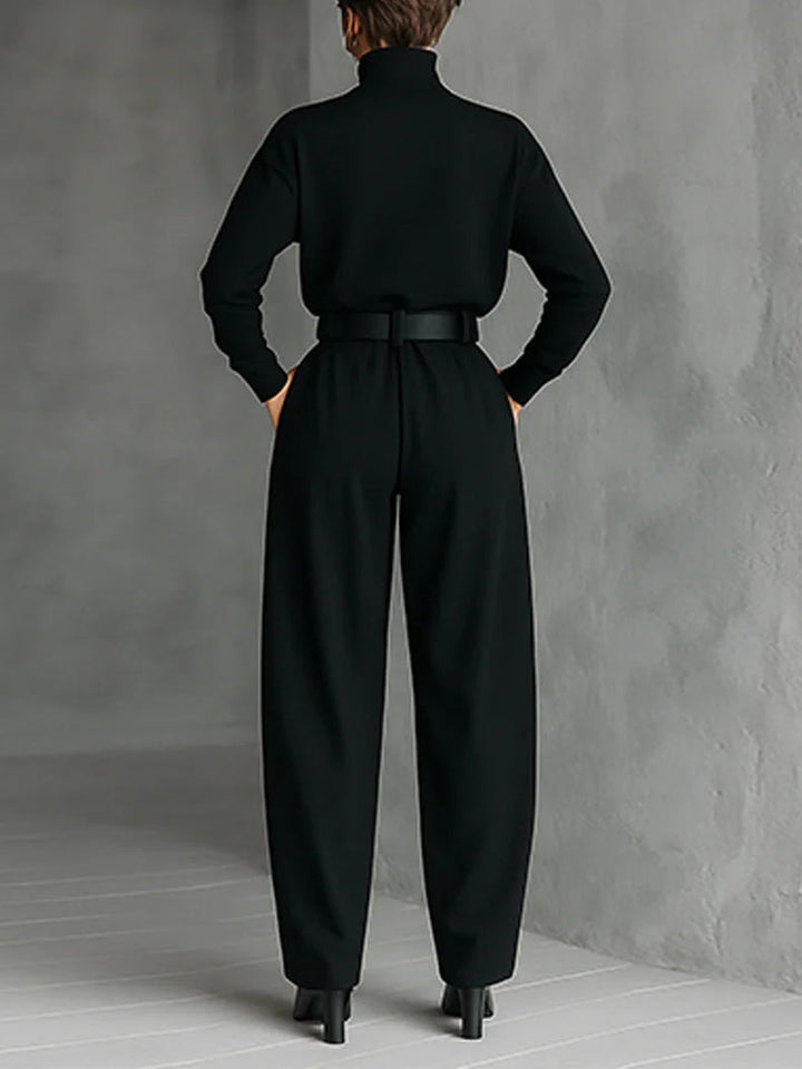 Lisa | High-Neck Wide Leg Jumpsuit Set for Women