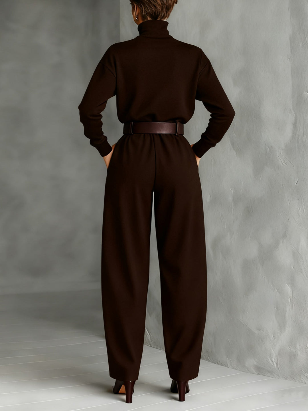 Lisa | High-Neck Wide Leg Jumpsuit Set for Women