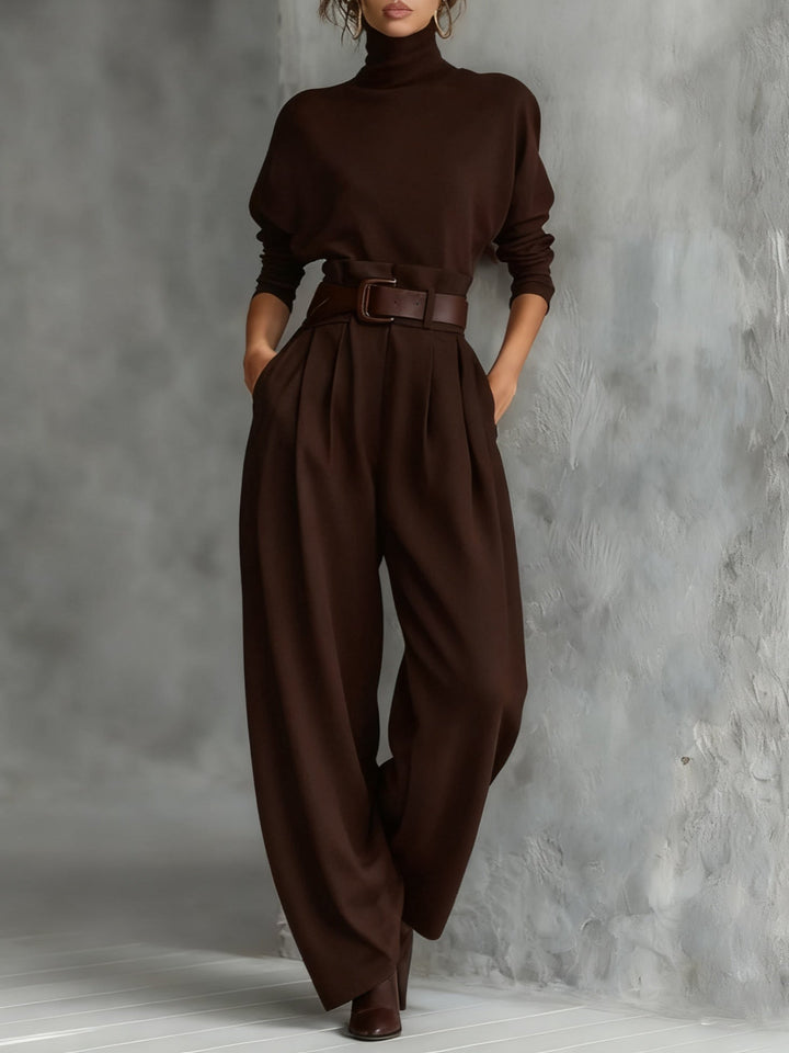Lisa | High-Neck Wide Leg Jumpsuit Set for Women