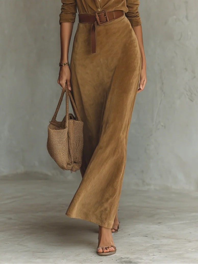 Aurelia | Suede Dress with Belt