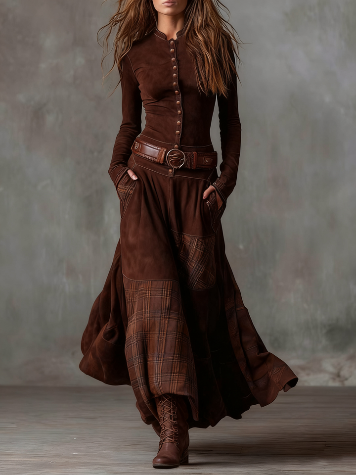 Michelle | Suede Dress with Belt