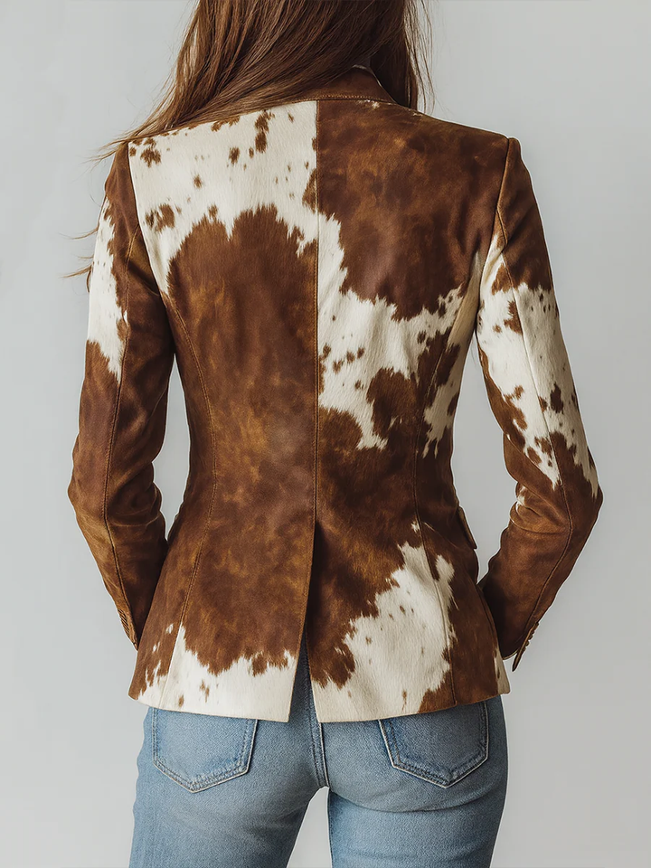 Bennett Retro Cow Print Suit Jacket