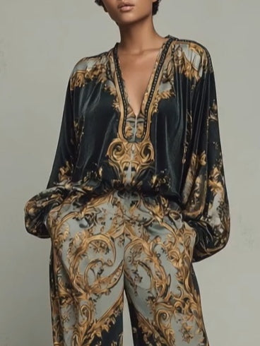 Isabella Baroque Floral Print Suit