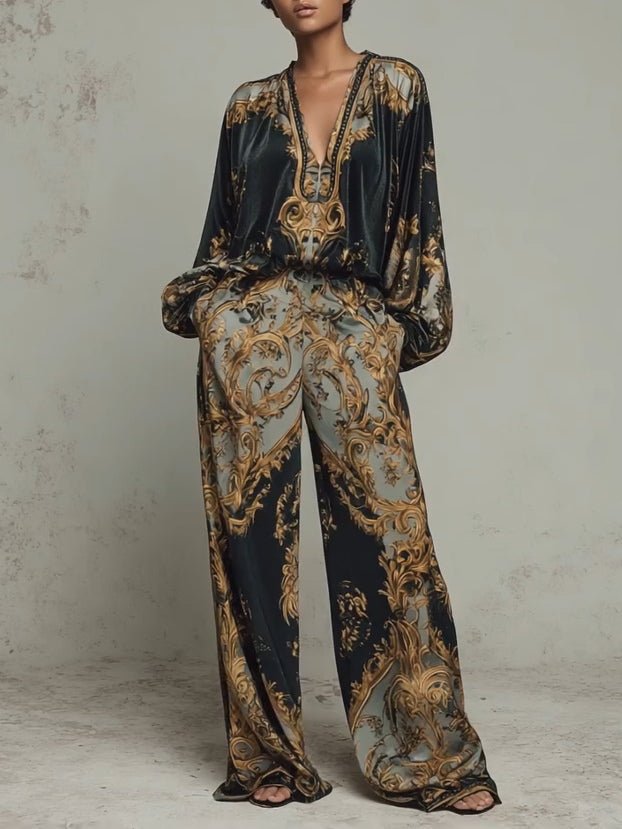 Isabella Baroque Floral Print Suit
