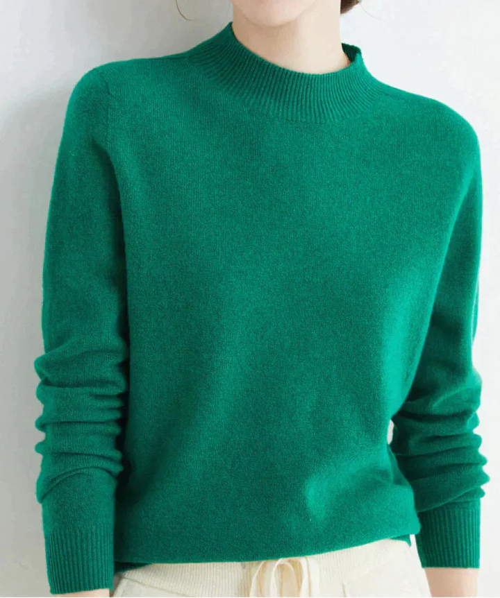 Women's Cashmere Mock Neck Sweater Long Sleeve Knit Pullover Winter