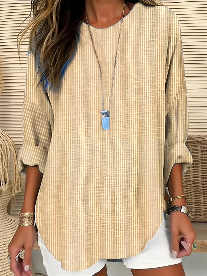 Verena | Vertical Stripe Blouse with Round Neck for Women