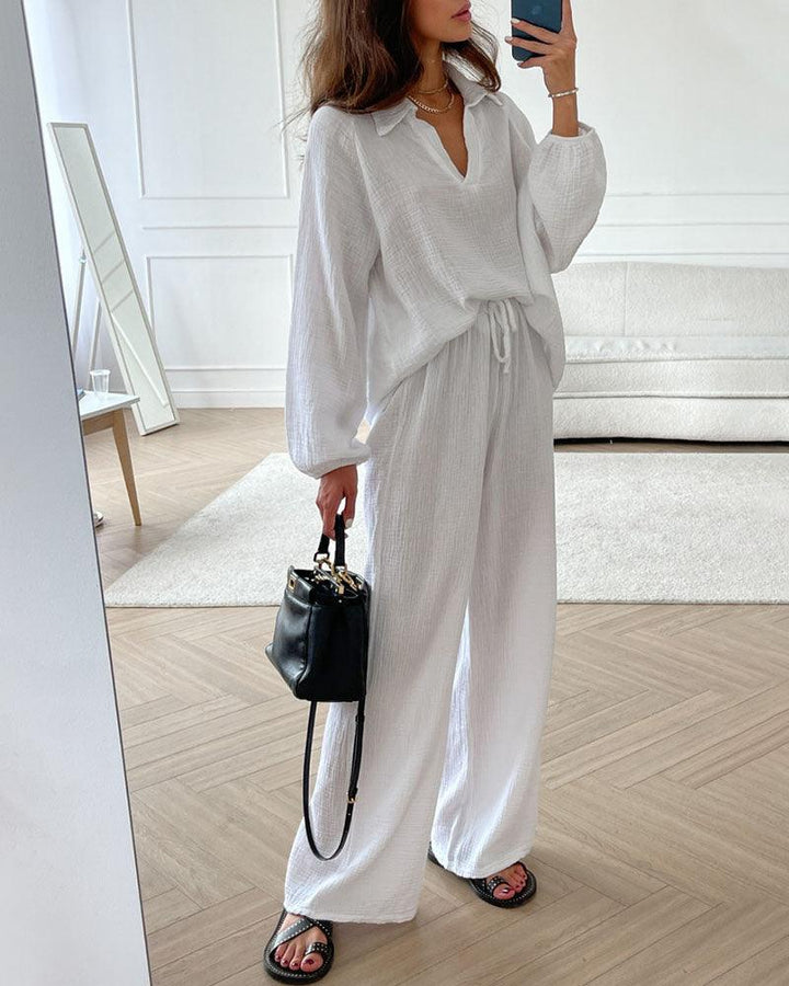 Autumn V-Neck Casual Set