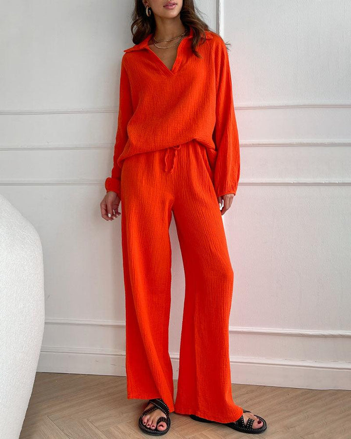 Autumn V-Neck Casual Set