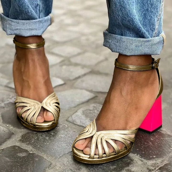 Gianna | Platform Open Toe Block Heel Sandals for Women