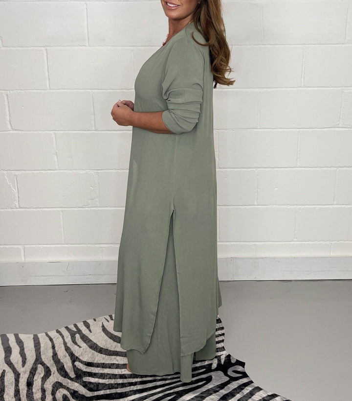 Sofia Casual Long Top and Matching Pants Set