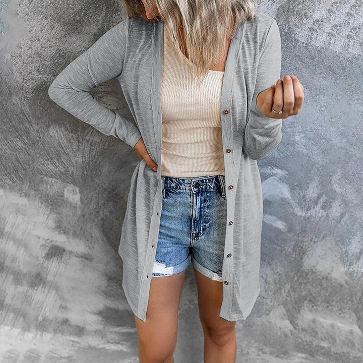 Wilhelmina | Women's Lightweight Longline Button-Front Cardigan
