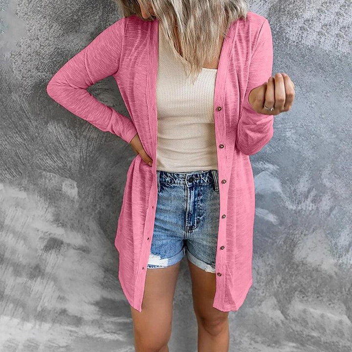 Wilhelmina | Women's Lightweight Longline Button-Front Cardigan