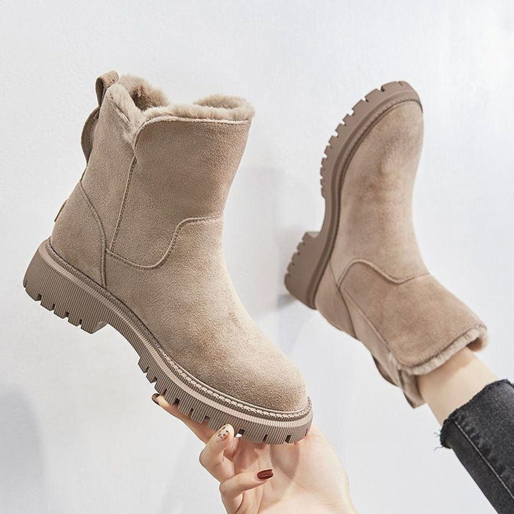 Anastacia | Suede Slip-On Ankle Boots with Fleece Lining for Women