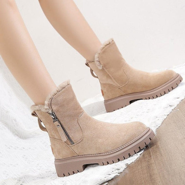 Anastacia | Suede Slip-On Ankle Boots with Fleece Lining for Women