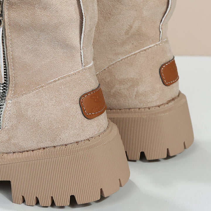 Anastacia | Suede Slip-On Ankle Boots with Fleece Lining for Women