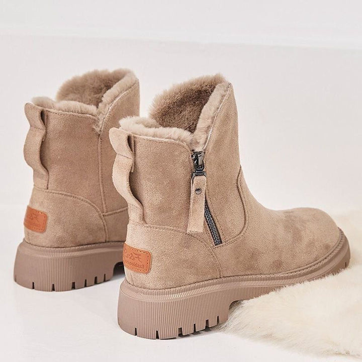 Anastacia | Suede Slip-On Ankle Boots with Fleece Lining for Women