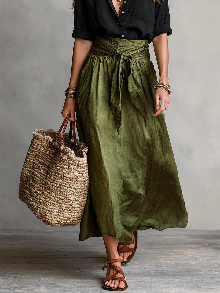 Anastasia | A-Line Midi Skirt Set with Buttons for Women