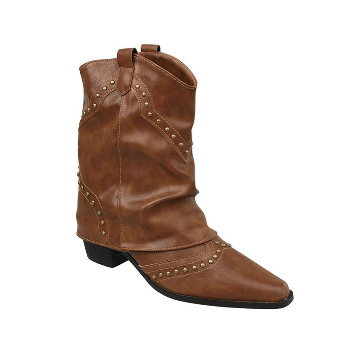 Angelica | Western Ankle Boots with Studs for Women