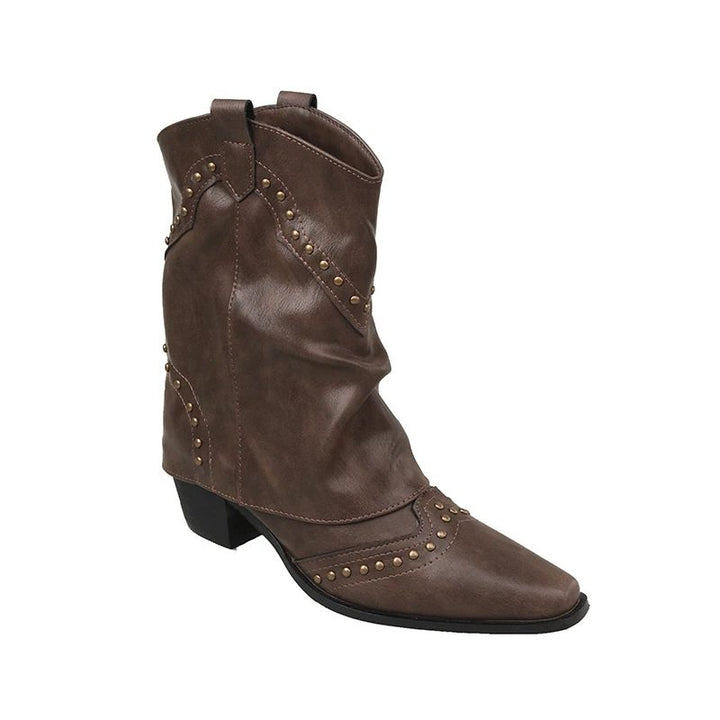 Angelica | Western Ankle Boots with Studs for Women