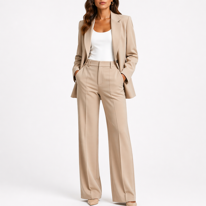 Ottoline | Straight Leg Blazer and Pants Set for Women