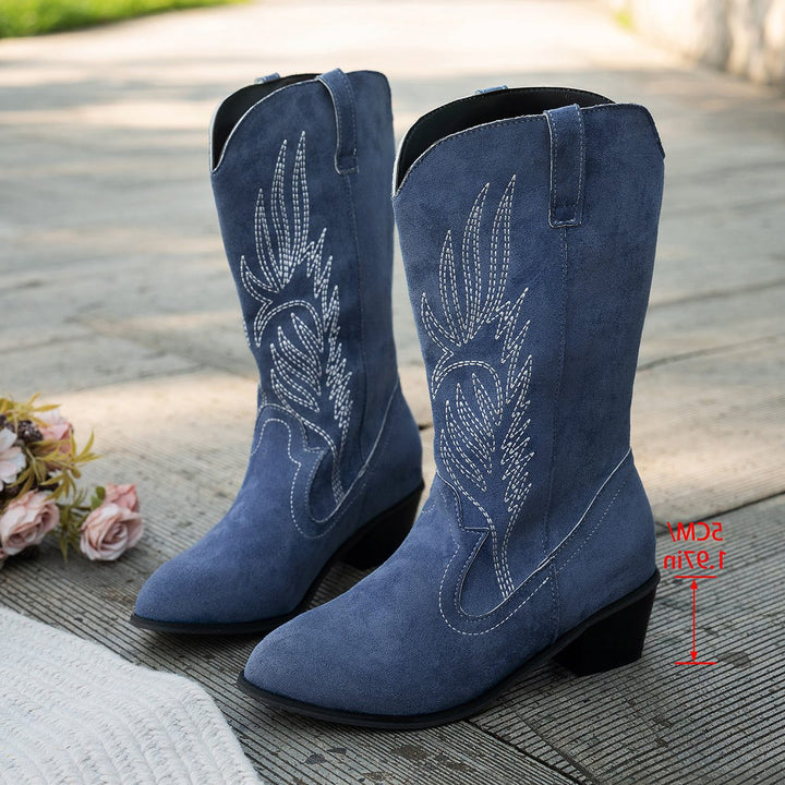 Atlanta | Western Mid-Calf Cowboy Boots with Embroidery for Women